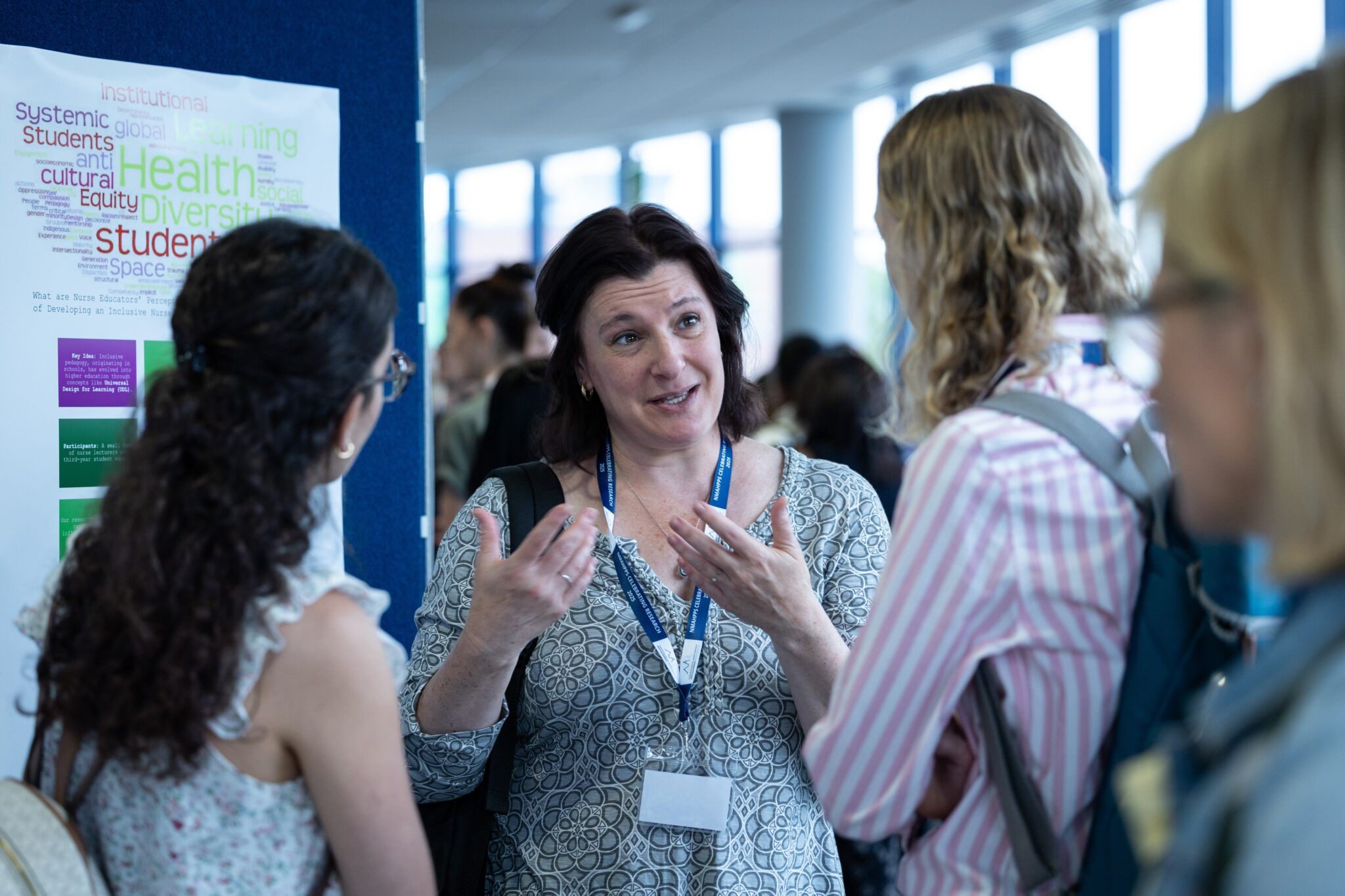 People speak at a conference
